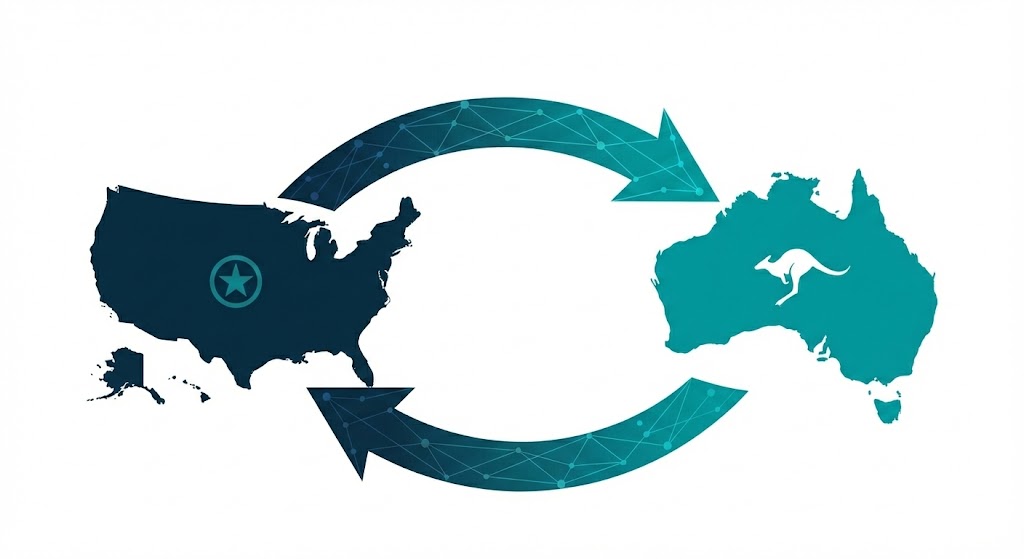 USA and Australia Map